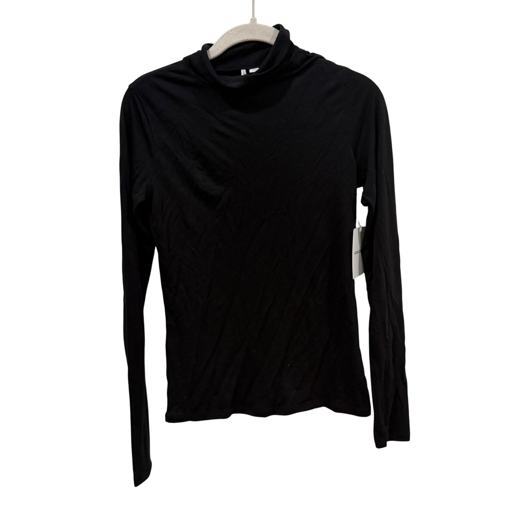 Nordstrom Black Mock Neck Long Sleeve Top Tencel Wool Blend NO495944MI Mens S